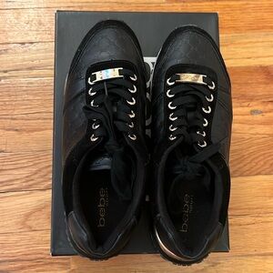 BEBE SPORT RACER SNEAKERS SZ 9.5 Black with original shoebox